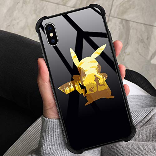 Djsok Iphone Xs Case Pocket Elf Anime Pattern For Boy Girl,Hard Glass Anti-Scratch Cover With [6Ft Drop Tested] Shockproof Anti-Slip Tpu Soft Frame Compatible With Case Iphone X Of Size 5.8Inch #TOP3