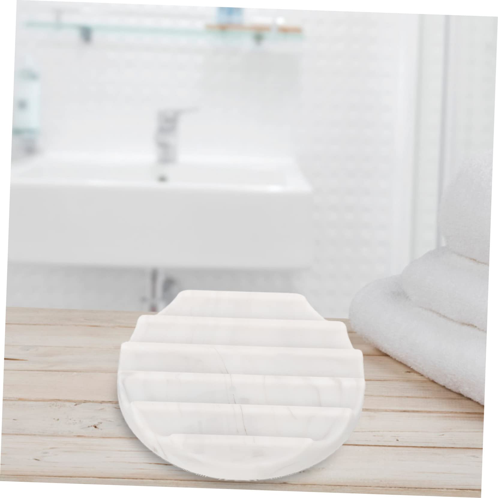 DECHOUS 5piezas Jabonera De para Baño Soporte De Jabón Drenaje Diseño Elegante Color Mármol Organizador Práctico y para Cocina y Ducha