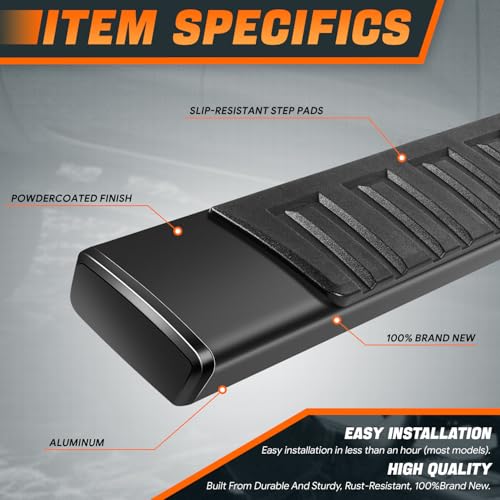 Estribos de aluminio para Nissan Titan 04-23 6 pulgadas miniatura 2