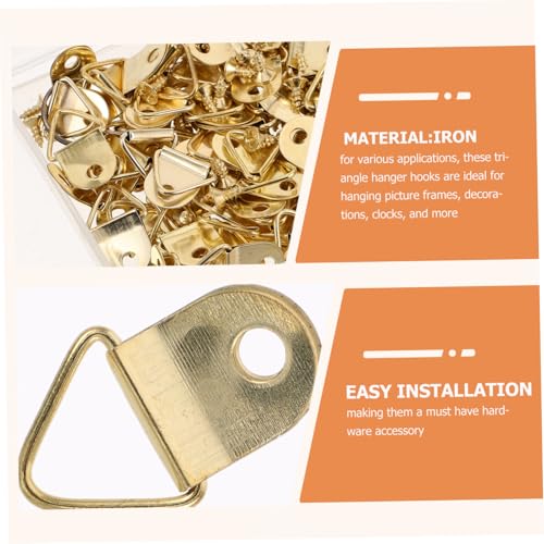 Image of TEHAUX Heavy Duty Metal Picture Hooks Triangle Hanger Hooks Screws for Wall Decor Home Office Gallery