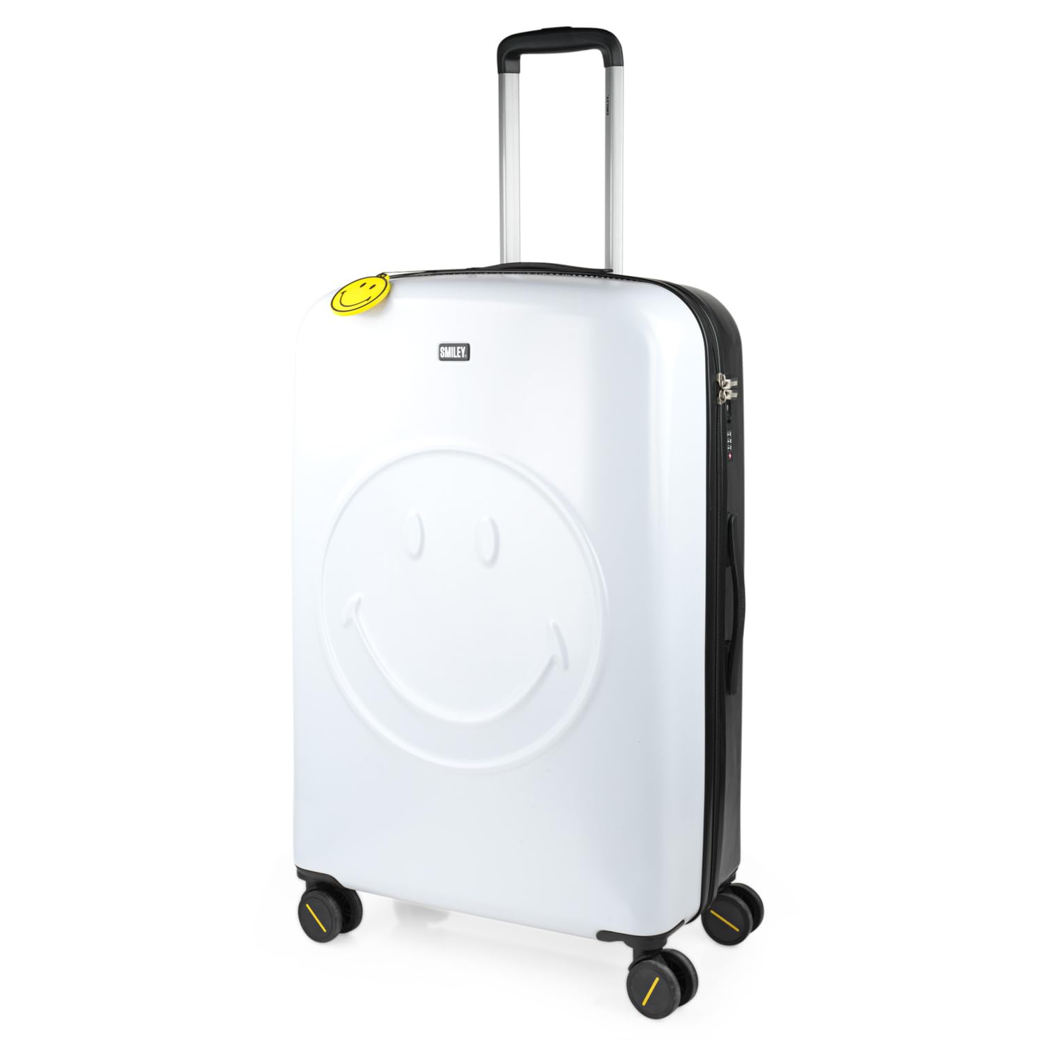 Smiley Originals - Lekkie walizki duże - Duża walizka z twardej skorupy z poliwęglanu PC 75 cm - Lekkie walizki duże z zamkiem szyfrowym TSA - Sztywna duża walizka na 4 kółkach, lekka