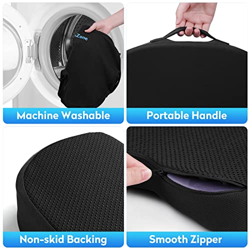 Seat Cushion, Memory Foam Cushion for Office Chair, Car Seat, Airplane, Chair Pad for Postpartum Pregnancy, Sciatica Tailbone Back Pain Relief for Long Sitting Workers, Car Drivers, Black - Image 6
