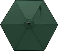 Vista 24 de MASTERCANOPY - Sombrilla de patio de 9 pies, toldo de repuesto para 8 varillas - Sólo la cubierta color turquesa