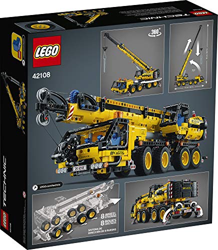 Image of LEGO Technic Mobile Crane 42108 Building Kit,A Super Model Crane to Build for Any Fan of Construction Toys,New 2020 (1,292 Pcs),Multicolor