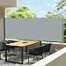 Produktbild vidaXL Seitenmarkise Ausziehbar UV-beständig Wasserbeständig Sonnenschutz Sichtschutz Windschutz Seitenrollo Markise Balkon Garten Terrasse 600x160cm Grau