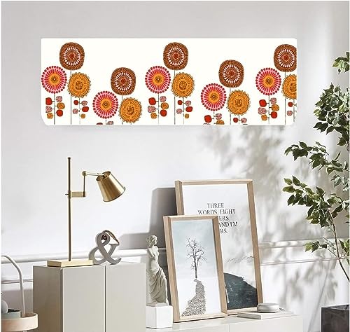 Image of DARSHANAM WORLD Beatiful Designer Ac Cover / / Cutest Printed Air Conditioning Dust Cover For Indoor & All Type AC Split Covers / / Colorfull Folding Designer Ac Cover (Orange Flower 1.5 Ton)
