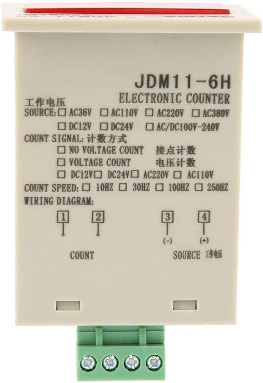 6 Digi Counter Digital Counter Device Mini Customer Traffic Counter Electronic Totalizer (DC 24V)