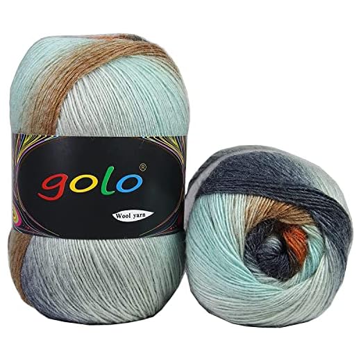 golo Wool Yarn for Knitting 550yd 0.22Ib Cachemire Multicolor Rainbow Yarn (Orange-Black)