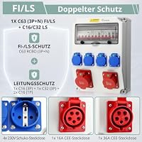COLFULINE Baustromverteiler mit LS/FI, Vorverdrahtet & Wasserdicht IP66 – Ansicht 2