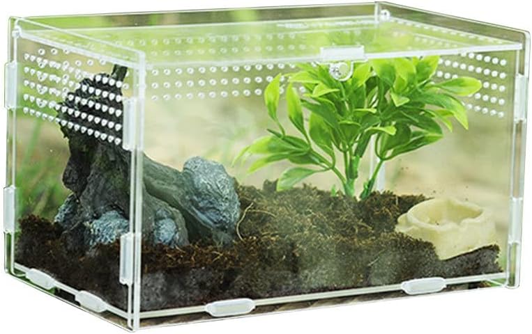 Acrylic Reptile Enclosure,Climbing Pet Breeding Box | Reptile Breeding Enclosure Terrarium Cage for Tarantulas Amphibians Caterpillars Snail Supplies