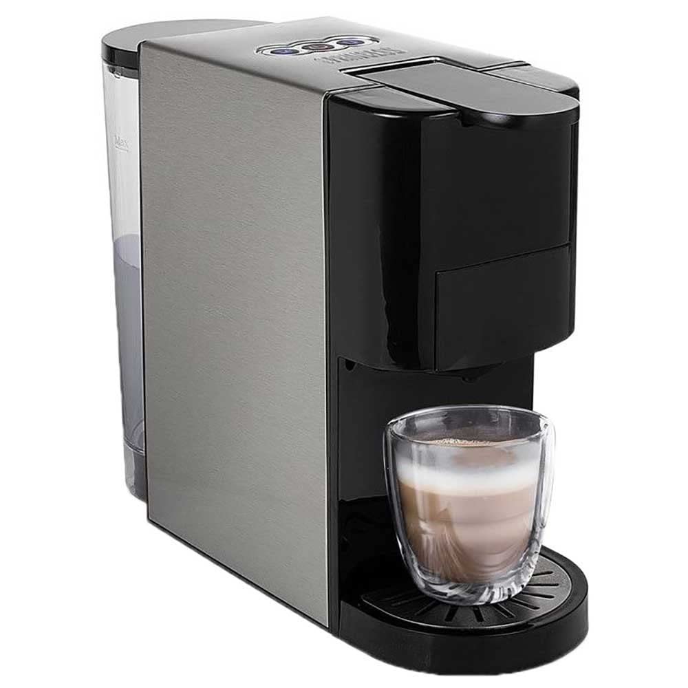 Princess Machine à café multi-capsules 4 en 1 – Capsules, dosettes, café moulu – Sans BPA – 800 ml – 1450 W – Noir et argent – 249450
