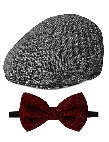 Gorra de periódico para bebé, boina de conductor infantil y pajarita para trajes de niño