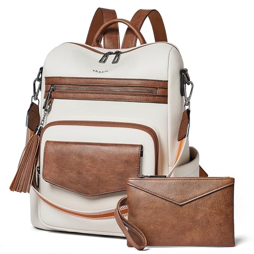 Image of Shrrie Leather Womens Backpack Purse Convertible Crossbody Shoulder Strap