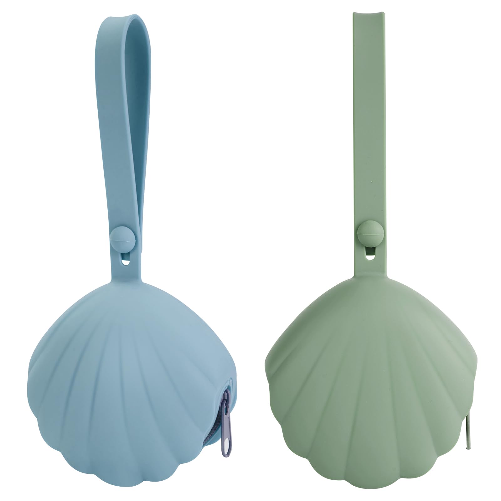 Lovbaby Schnullerbox aus Silikon, Pacifier Holder, Tragbares, Auslaufsicheres Design Schnullerbox für Unterwegs, BPA-frei, leicht zu reinigen, 2er-Pack (Sage+Ether)