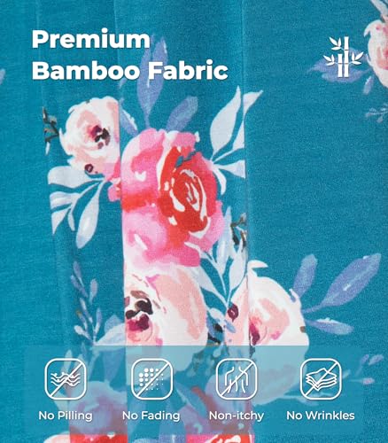 Image of NACHILA Women's Bamboo Viscose Pajama Sets Summer Cooling Short Sleeve Capri Soft Pjs Night Sweats Moisture Wicking Sleepwear