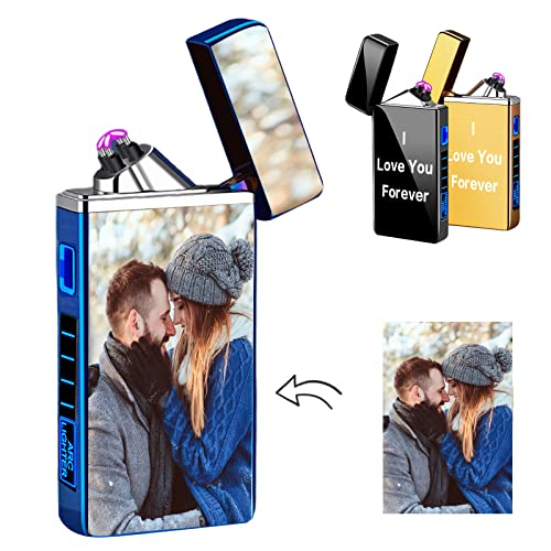 Mechero Personalizado con Foto Texto de Imagen Encendedor Recargable USB Grabado Personalizado para Hombres