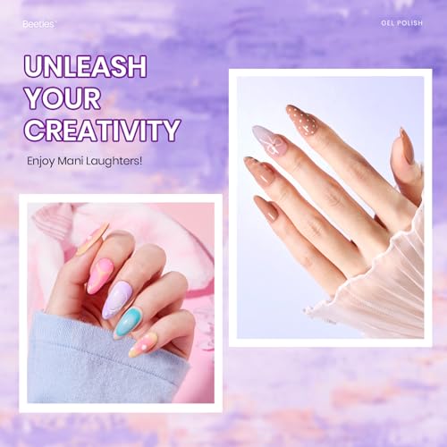 Image of Beetles Gel Nail Polish Set - 32 Colors Brown Green Orange Red White Blue Purple Nude Black Pink Gel Polish, UV LED Soak Off Nail Kit with Base and Top Coat All Season Gift for Women