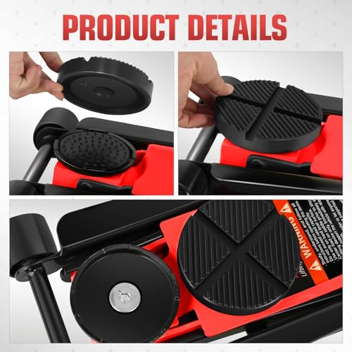Image of DNA Motoring 2pack Floor Jack Rubber Pad, Slotted Frame Rail Protector, Car Lifting Pads Universal Jack Pad Adapter for Floor Jack, TOOLS-00625