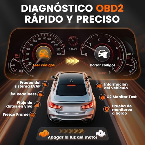 Luz de motor encendida solución con ANCEL AD410 PRO escáner y test de batería 2