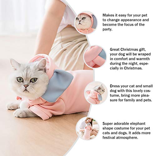 Pet Moletom com Capuz Roupas de Elefante Orelha Macia Pijama Quente Pet Puppy Macacão para Halloween