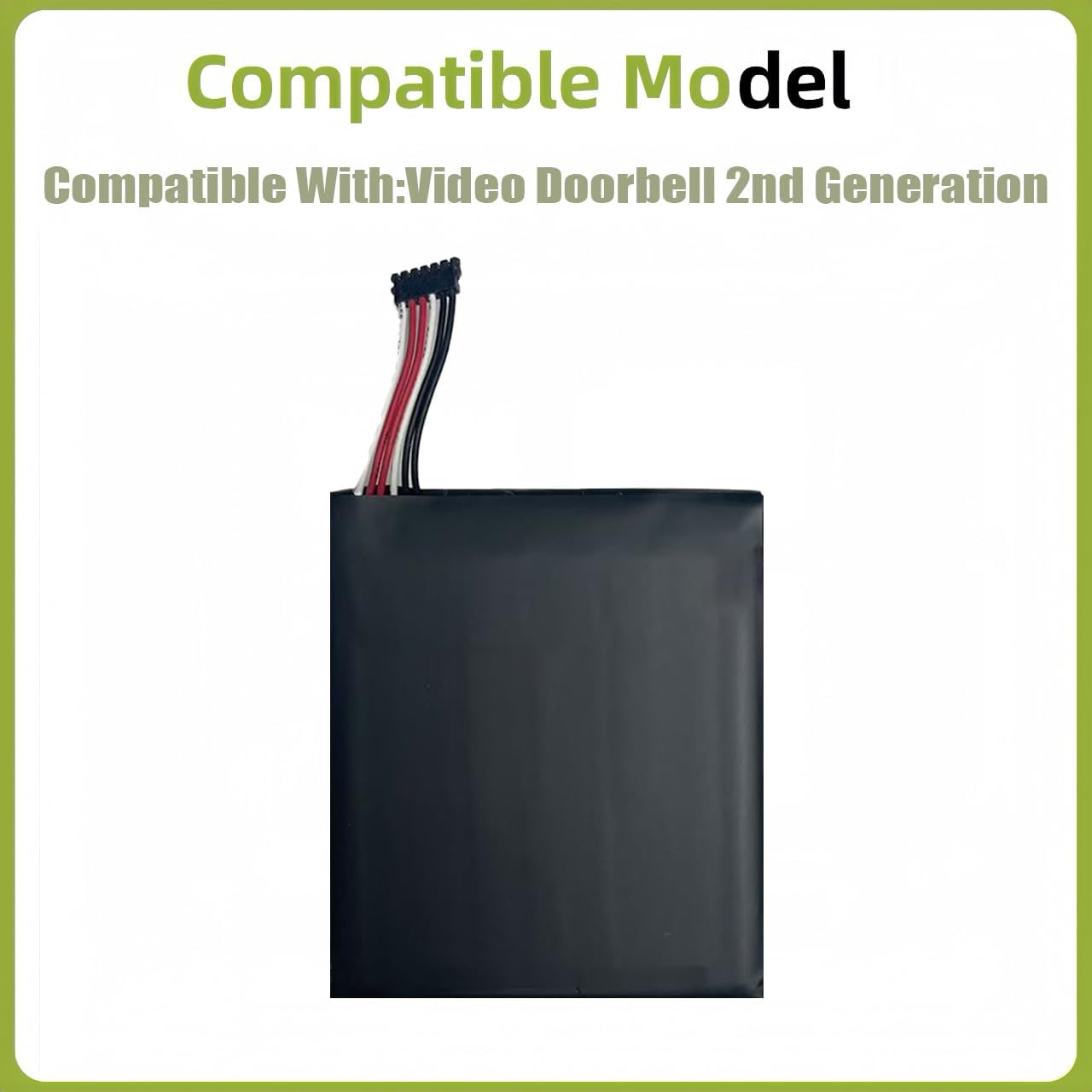 Ring S2 Rechargeable Battery Compatible with Ring Video Doorbell 2nd Generation 5UM5E5–2020 with Tools(6 Cable Plug Version Only)