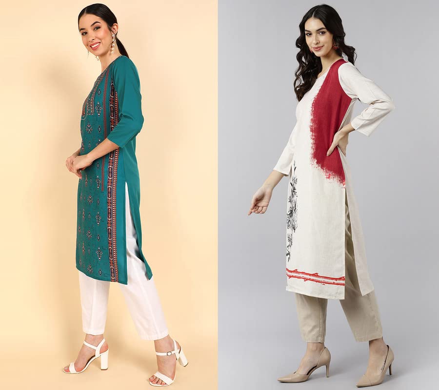 Image of Vaamsi Women's Polyester Regular Kurta