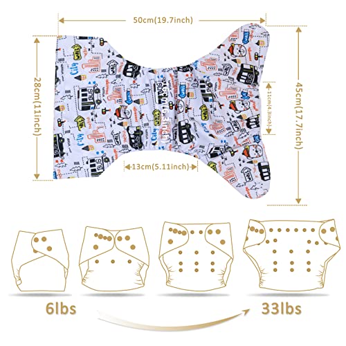 Tdiapers Baby Cloth Diapers Washable Reusable One Size Adjustable For Baby 10 Pack With 10 Pcs Microfiber Inserts, 1 Wet Bag #TOP1