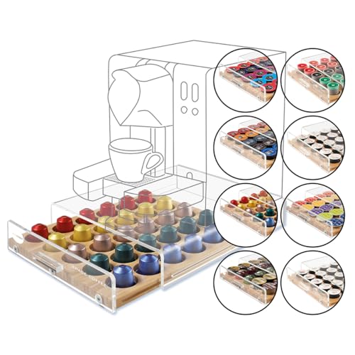 Dispenser porta capsule universale, ideale per Nespresso, Lavazza A Modo Mio, Lavazza Blu, Bialetti e Caffitaly system, Illy, Kimbo Uno System e Illy Uno System.