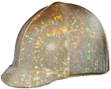 Equestrian Riding Helmet Cover - Holographic Gold