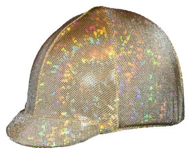 Equestrian Riding Helmet Cover - Holographic Gold