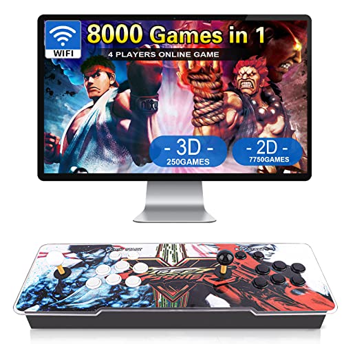 ã€8000 Games in 1ã€‘ 3D+ Pandora's Games Console - WiFi Function to Add More Games, Support 3D Games, 1280x720 ,Search/Save/Hide/Pause Games, Favorite List, 4 Players Online Game