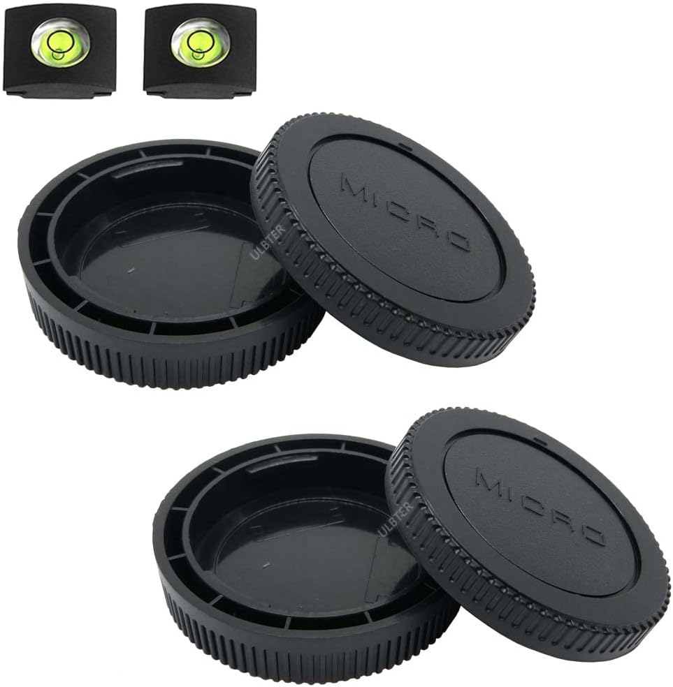 Body Cap & Rear Lens Cap Cover for Olympus E-M10 Mark IV III II E-M1 E-M5, Panasonic Lumix G9 G7 G95 G85 GH5 GH5S GH4 GH3 GX85 GX9 GX8 GF9 GF10 More Micro Four Thirds Camera and Lens Accessories