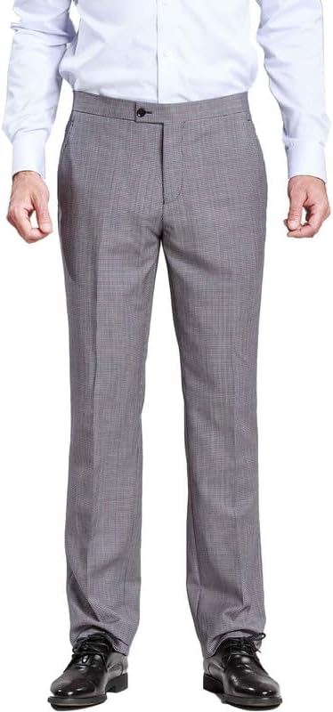 Men Classic Fit Dress Pant High-end Wrinkle Free Suit Pants for Men Checked Suit Separate Suit Pants