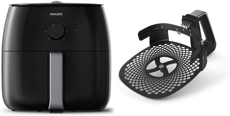 Philips Premium Airfryer XXL with Fat Removal Technology, Black, HD9630/98 & Pizza Master Accessory Kit for Philips Airfryer XXL Models, Black, HD9953/00