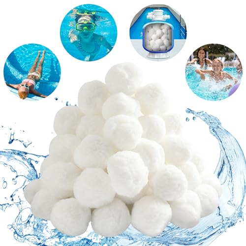 Bolas de filtro de piscina de 3 libras, reemplazo eficiente de arena de filtro de piscina, bolas de filtro de arena ligeras y reutilizables, reemplaza el filtro de arena de 100 libras