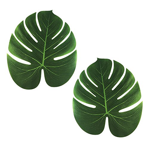 vLoveLife – 48 folhas de palmeira tropicais artificiais, 35 x 29 cm, folhas grandes para decoração d