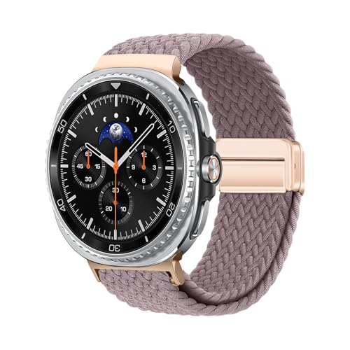 #VerdientProvisionen<br>Nylon Armband Kompatibel mit Samsung Galaxy Watch 8 Classic 46mm Magnetische Schnalle Ersatzbänder Geflochtenes Männer Frauen Uhrenarmband für Galaxy Watch 8 40 mm/44 mm (Lila)