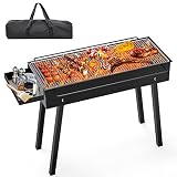 Bizzoelife 22inch Portable Fire Pit for Camping, Mini Wood Burning Charcoal Camping Grill, Solo Stov