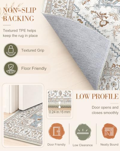 OLANLY 2'6"x14' Washable Runner Rug, Non Slip Carpet for Hallway Kitchen - image 7