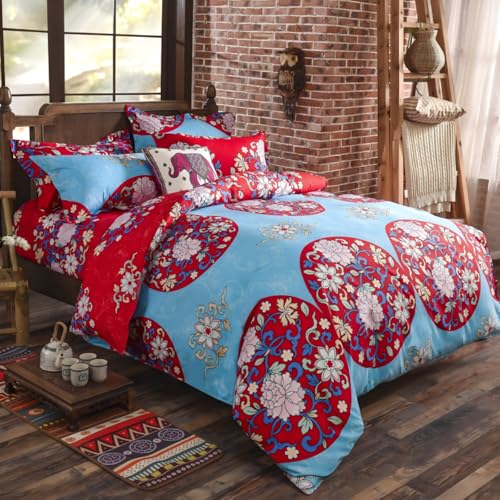 Freyamy Bettwäsche 200x220 Türkis Indischen Mandala Boho Bettwäsche Set – Ansicht 3