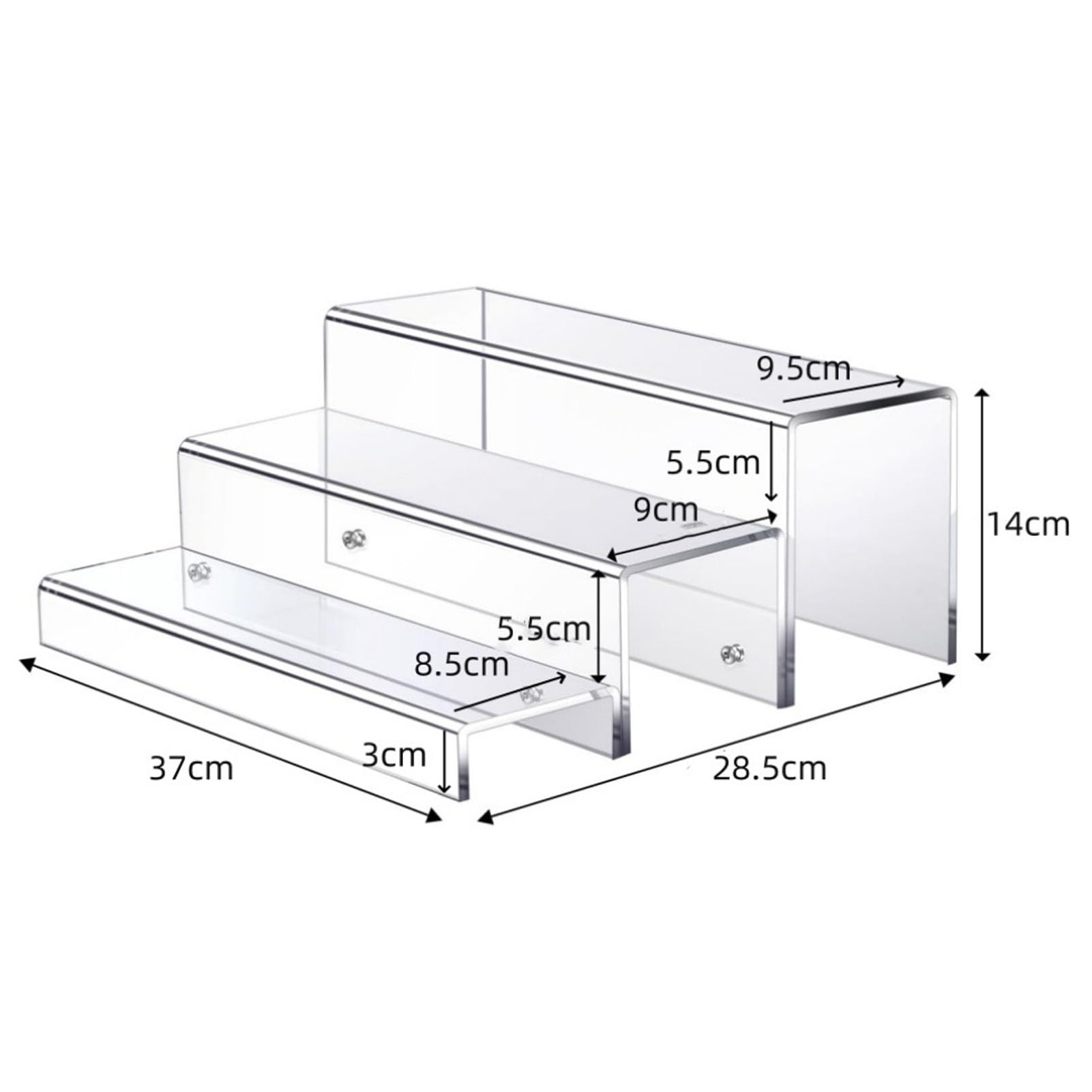 Acryl-Display-Riser, Parfüm-Organizer-Ständer, Cupcake-Ständer, Halter, 3 Etagen, große Regal-Riser, Acryl-Display-Regale, Dessert-Regale für Sammlerstücke,