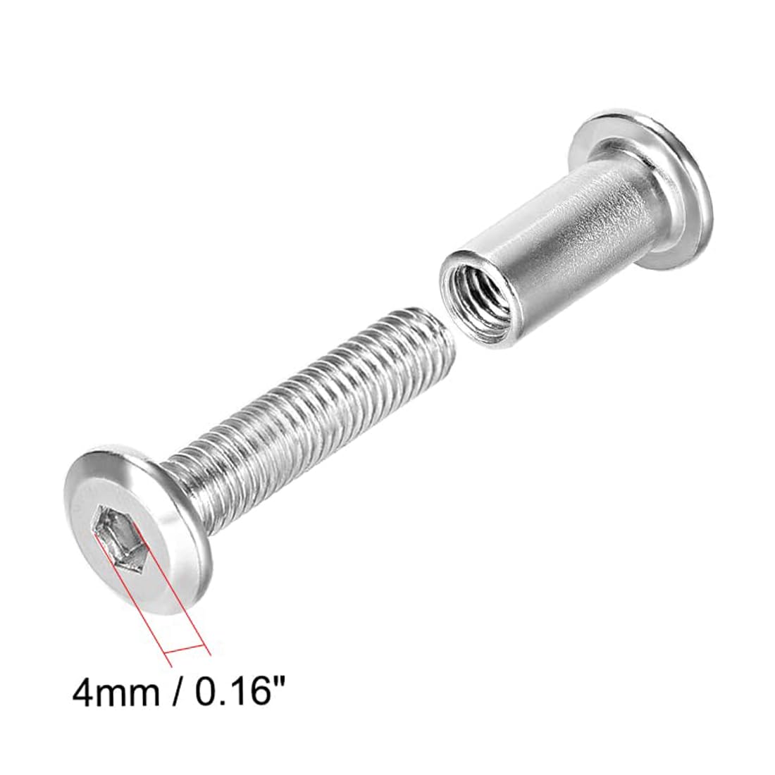 TA-VIGOR 5 Sets Furniture Connecting Screws Bolts, M6 x 25mm Binding Screws Posts Belt Buckle Binding Bolts - Image 3