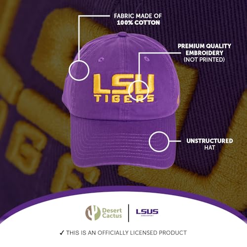 Gorra bordada ajustable LSU púrpura miniatura 3