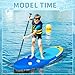 Kids Stand Up Paddle Board with Inflatable SUP Accessories, Non-Slip Comfort Deck Inflatable Paddle Board for Kid, Durable, Lightweight Fin for Youth & Kids (Blue/Yellow, 7'10