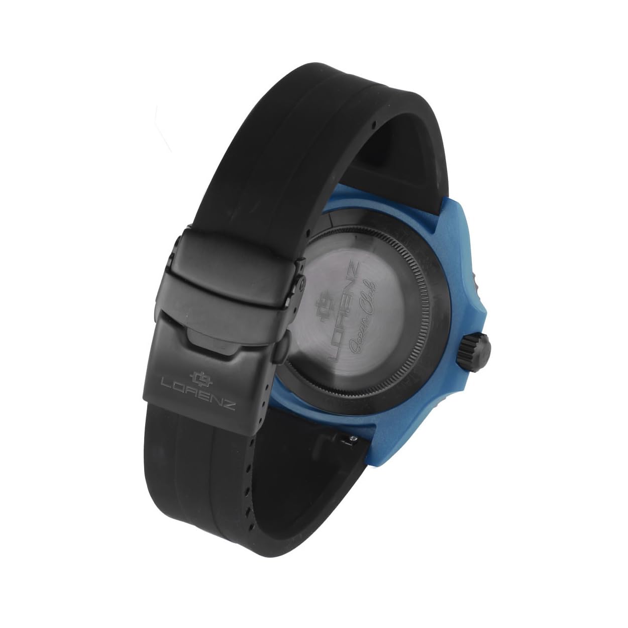 Lorenz Ocean Club 030268BB - Orologio Sportivo da Uomo al Quarzo - Orologio con cassa in superlega Soft Touch blu - Cinturino in Gomma con chiusura deployante - Sub 100 metri - Cofanetto speciale sub
