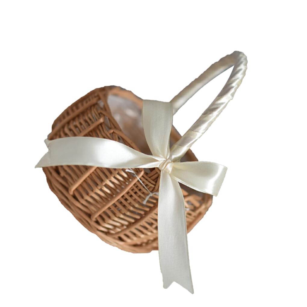 Basket Storage Box Kitchen Woven Wicker Rattan Flower HandwovenHamper Gathering Picnic for Wedding Ceremony