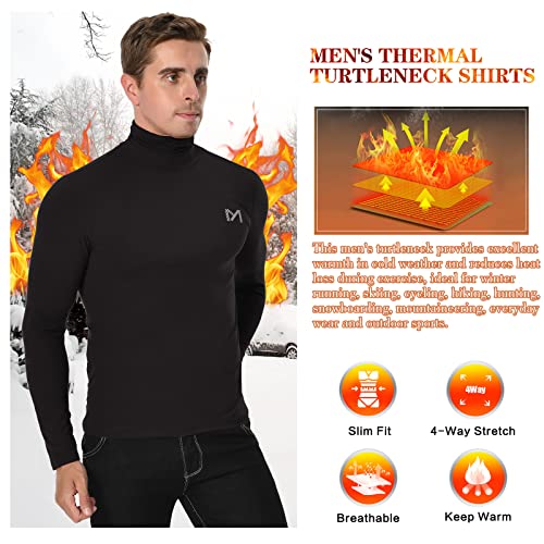 MEETYOO Herren Thermounterwäsche Oberteile, Thermoshirt Langarm Kompressionsshirt Funktionsshirt Atmungsaktiv Thermounterhemd Männer Sportshirt für Running Fitness Gym
