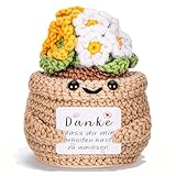 Pocket Hug Positive Vergissmeinnicht Blumen - Kreative Strickwolle Positive Potato Kartoffel Serien, Kleiner Glücksbringer Gestrickte Mutmacher Geschenk, Danke Geschenke für Frauen, Mama, Schwester
