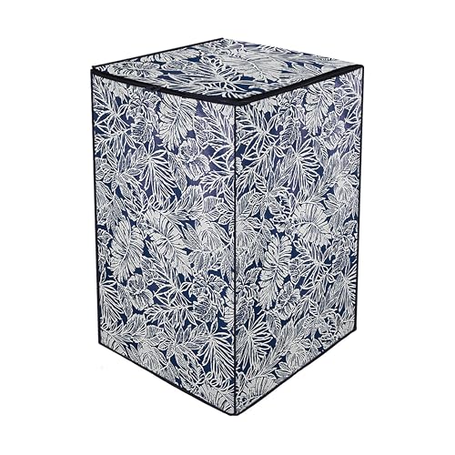 Image of Fully Automatic Top Load Washing Machine Cover for Samsung /IFB /LG /Godrej /Whirlpool /Bosch / 7 kg, 7.5 Kg (58 X 58 X 89 Cms),Waterproof & Dustproof Polyester, Leafy Pattern Blue - FABKUM176