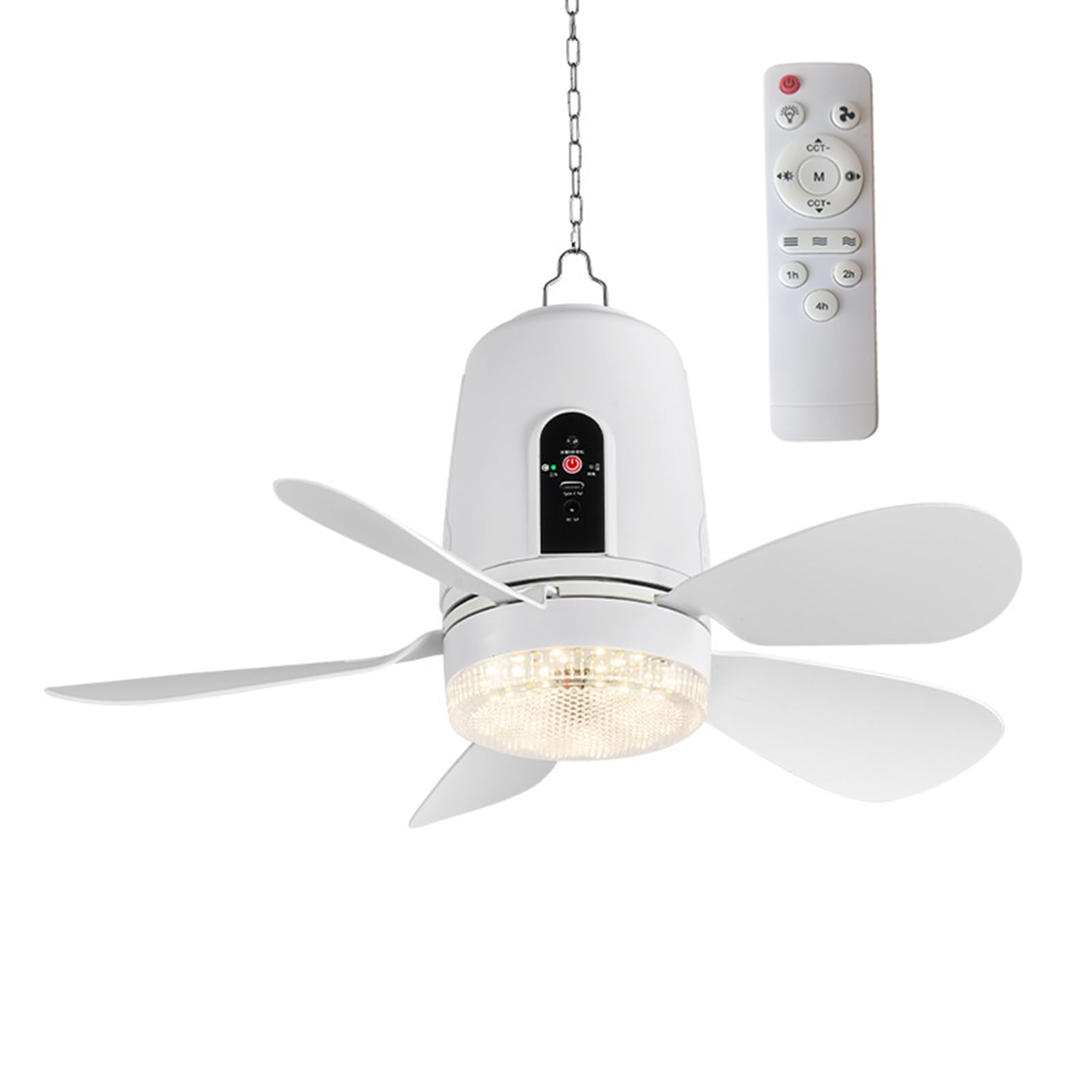 Ventilateur de plafond rechargeable USB extérieur pour camping patio tente jardin